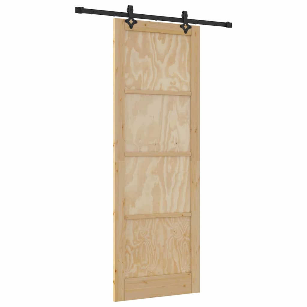 Schiebetür-Set Sonstiges ORKDAL Natur und Schwarz 83 x 232 cm