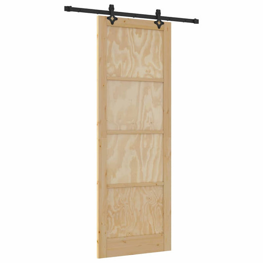 Schiebetür-Set Sonstiges ORKDAL Natur und Schwarz 83 x 232 cm