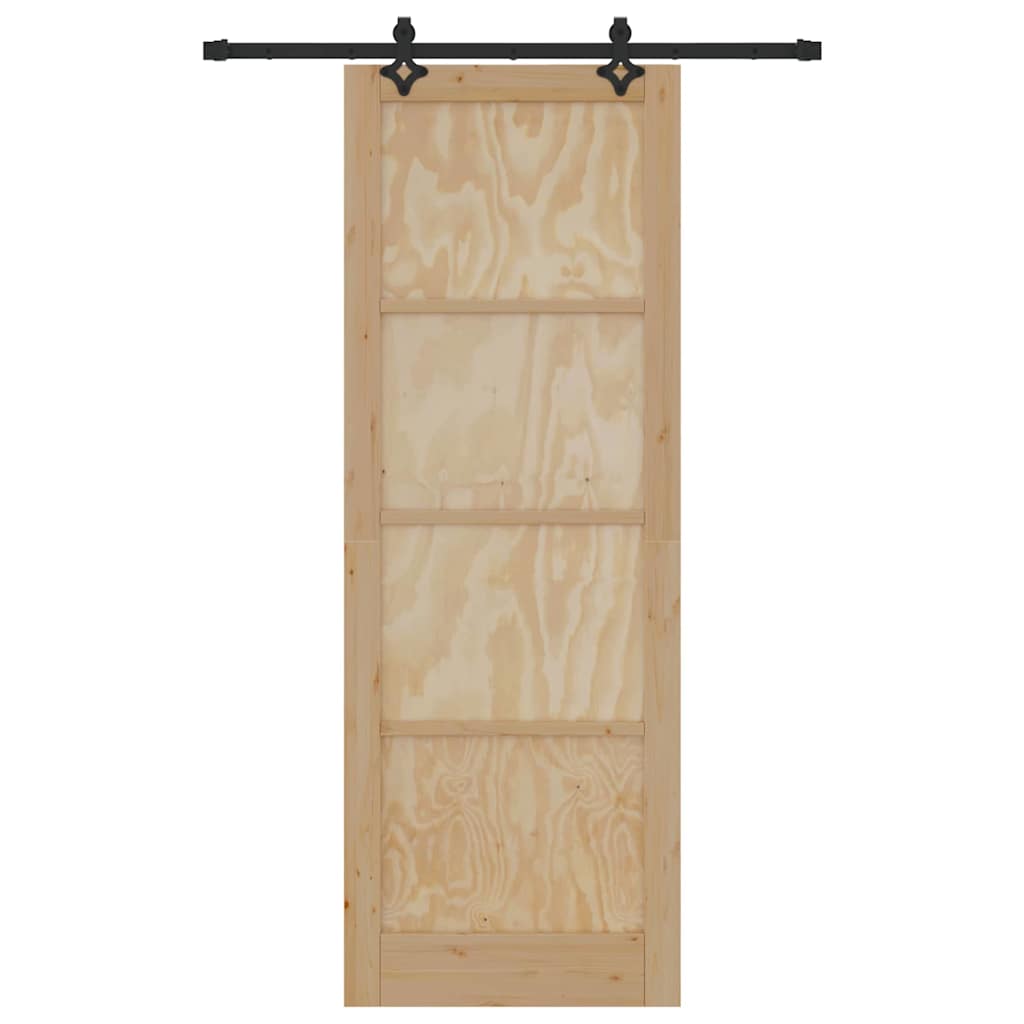 Schiebetür-Set Sonstiges ORKDAL Natur und Schwarz 83 x 232 cm