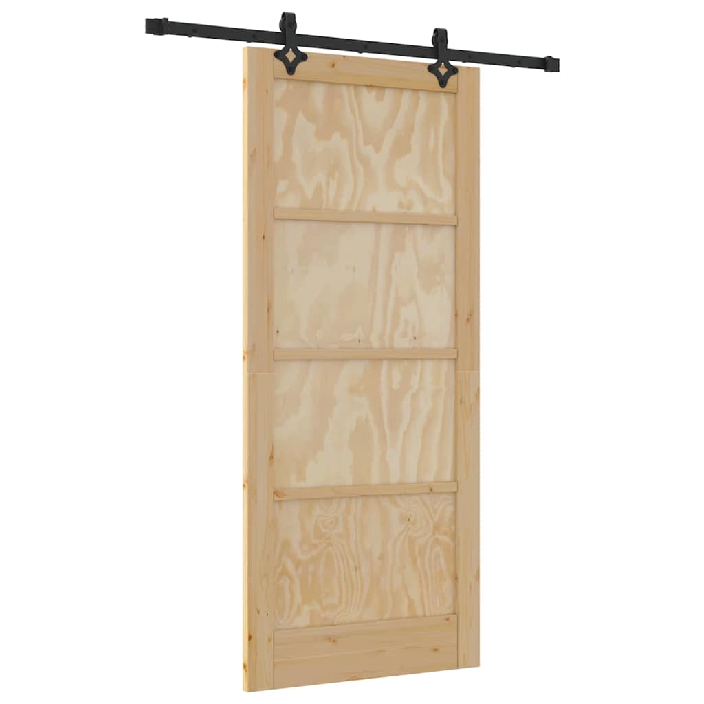 Schiebetür-Set Sonstiges ORKDAL Natur und Schwarz 86 x 198,5 cm