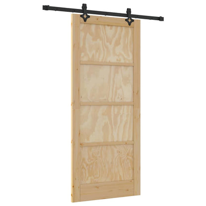 Schiebetür-Set Sonstiges ORKDAL Natur und Schwarz 86 x 198,5 cm