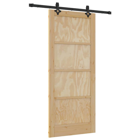 Schiebetür-Set Sonstiges ORKDAL Natur und Schwarz 86 x 198,5 cm