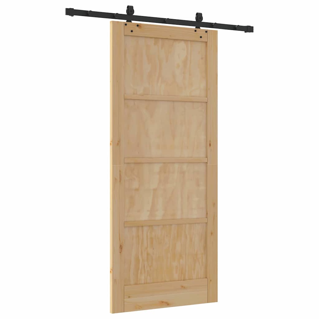 Schiebetür-Set Sonstiges ORKDAL Natur und Schwarz 86 x 198,5 cm