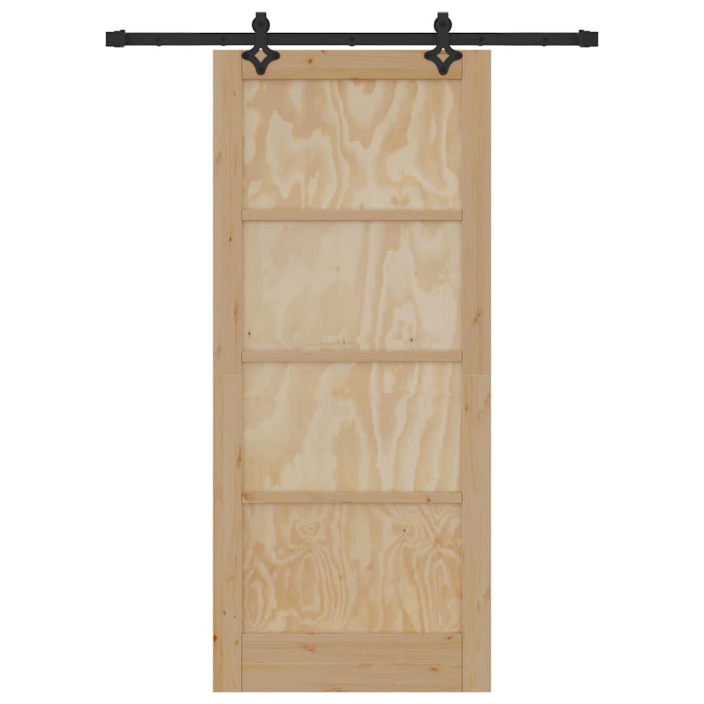 Schiebetür-Set Sonstiges ORKDAL Natur und Schwarz 86 x 198,5 cm