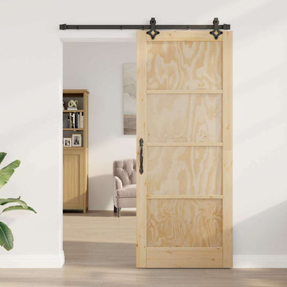 Schiebetür-Set Sonstiges ORKDAL Natur und Schwarz 86 x 211 cm