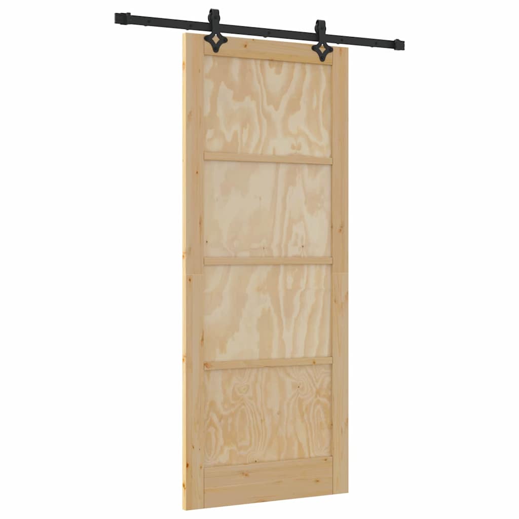 Schiebetür-Set Sonstiges ORKDAL Natur und Schwarz 86 x 211 cm