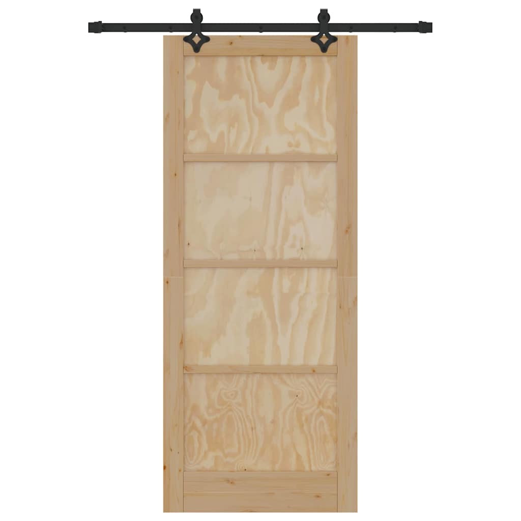 Schiebetür-Set Sonstiges ORKDAL Natur und Schwarz 86 x 211 cm
