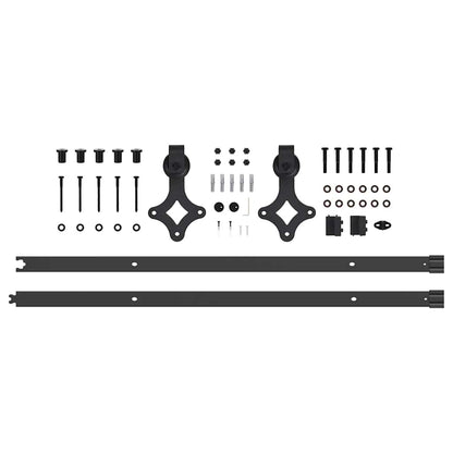 Schiebetür-Set Sonstiges ORKDAL Natur und Schwarz 78 x 202 cm