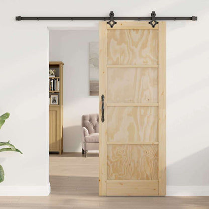 Schiebetür-Set Sonstiges ORKDAL Natur und Schwarz 78 x 202 cm
