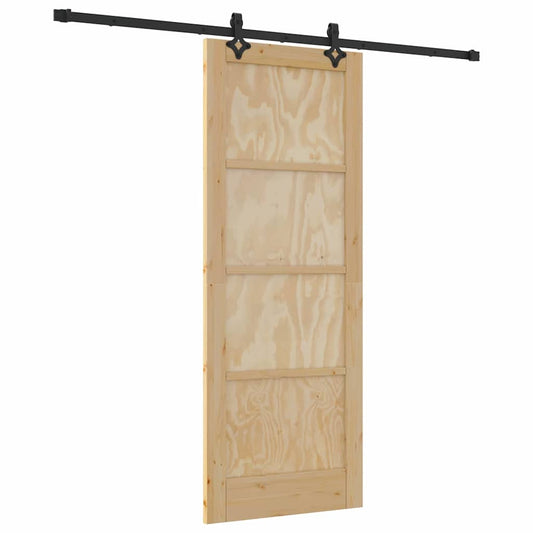 Schiebetür-Set Sonstiges ORKDAL Natur und Schwarz 78 x 202 cm