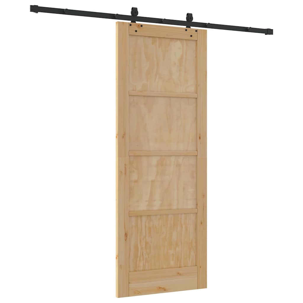 Schiebetür-Set Sonstiges ORKDAL Natur und Schwarz 78 x 202 cm