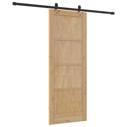 Schiebetür-Set Sonstiges ORKDAL Natur und Schwarz 78 x 202 cm