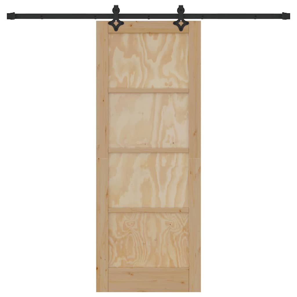 Schiebetür-Set Sonstiges ORKDAL Natur und Schwarz 78 x 202 cm