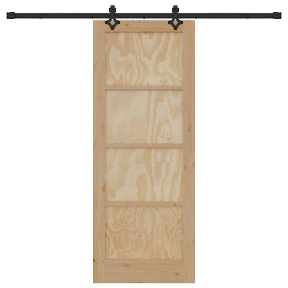 Schiebetür-Set Sonstiges ORKDAL Natur und Schwarz 78 x 202 cm