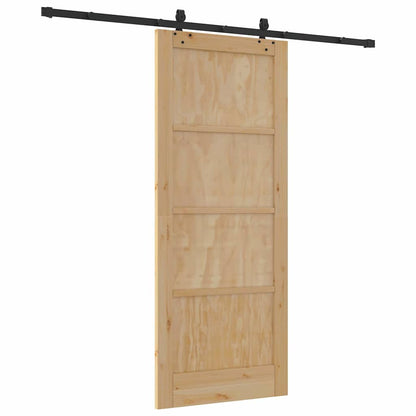 Schiebetür-Set Sonstiges ORKDAL Natur und Schwarz 83 x 202 cm