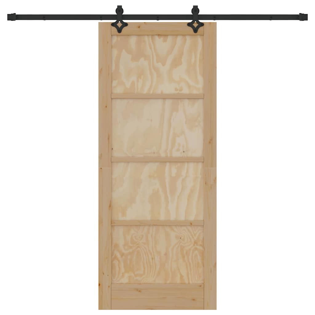 Schiebetür-Set Sonstiges ORKDAL Natur und Schwarz 83 x 202 cm