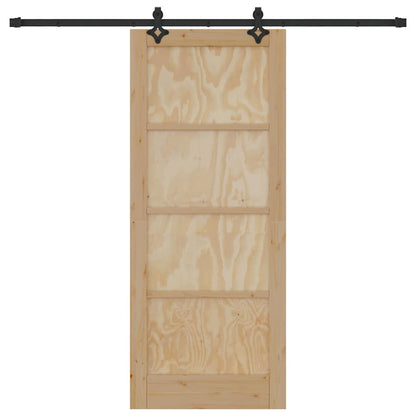 Schiebetür-Set Sonstiges ORKDAL Natur und Schwarz 83 x 202 cm