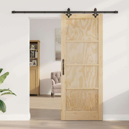 Schiebetür-Set Sonstiges ORKDAL Natur und Schwarz 83 x 211 cm