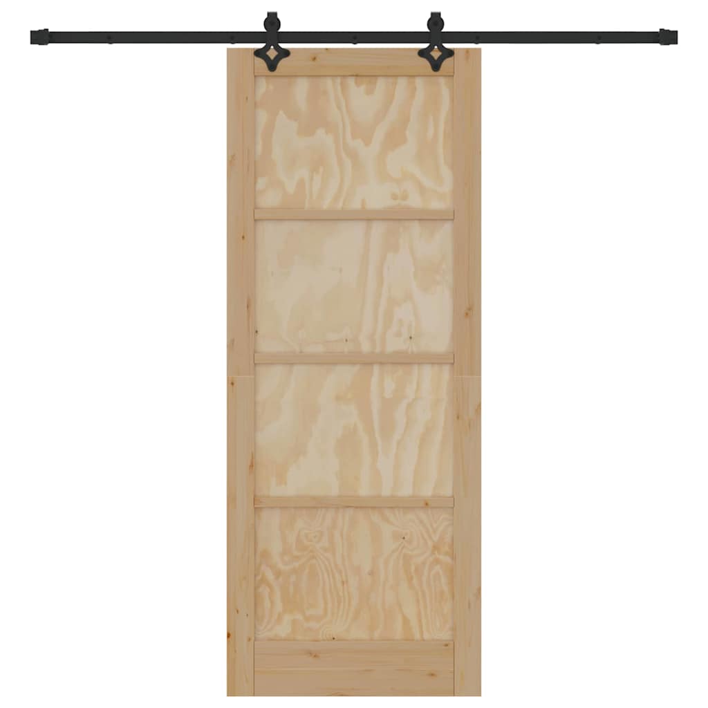 Schiebetür-Set Sonstiges ORKDAL Natur und Schwarz 83 x 211 cm