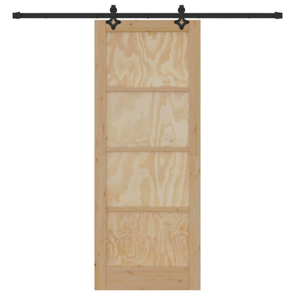 Schiebetür-Set Sonstiges ORKDAL Natur und Schwarz 83 x 211 cm