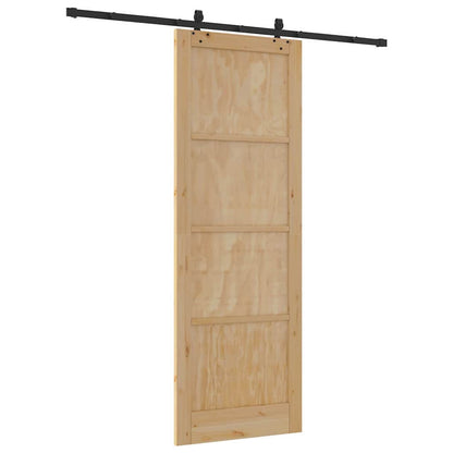 Schiebetür-Set Sonstiges ORKDAL Natur und Schwarz 83 x 232 cm