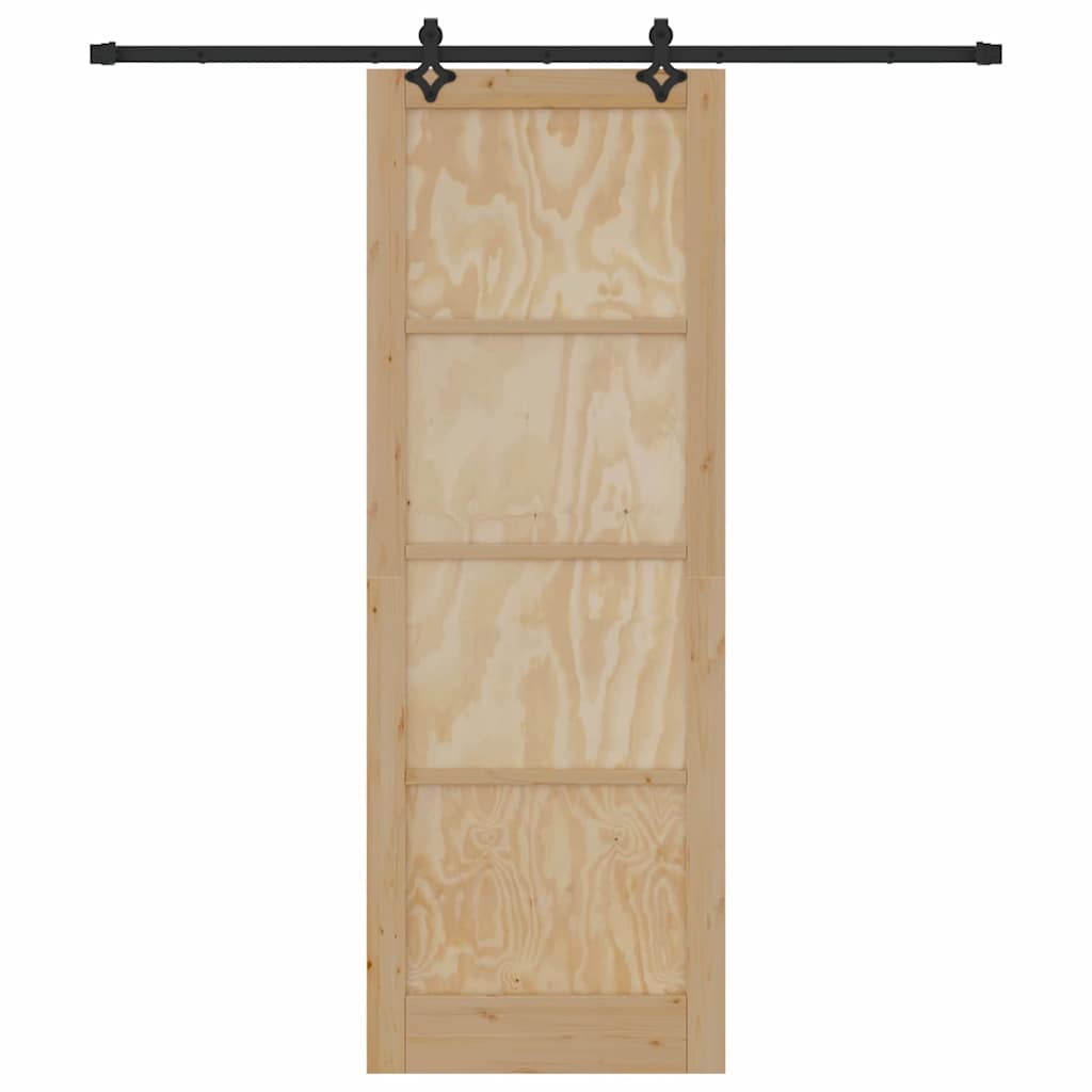 Schiebetür-Set Sonstiges ORKDAL Natur und Schwarz 83 x 232 cm