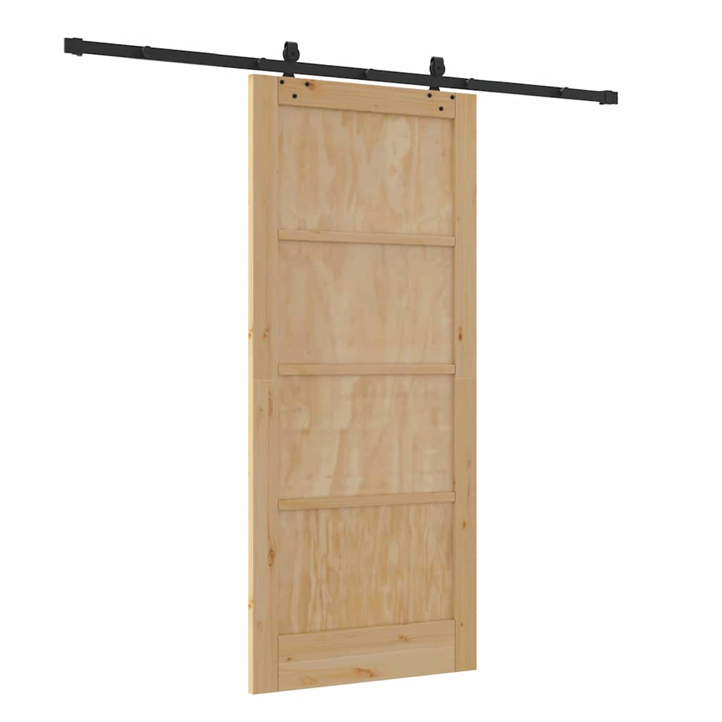 Schiebetür-Set Sonstiges ORKDAL Natur und Schwarz 86 x 198,5 cm
