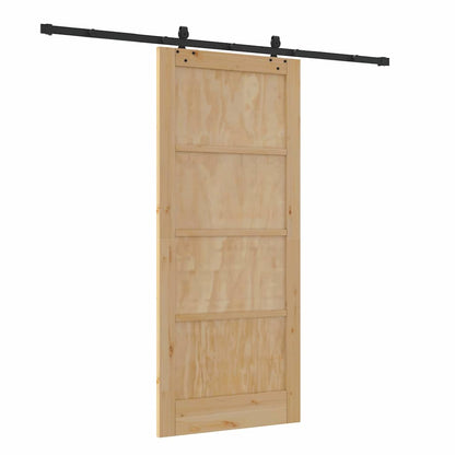 Schiebetür-Set Sonstiges ORKDAL Natur und Schwarz 86 x 198,5 cm
