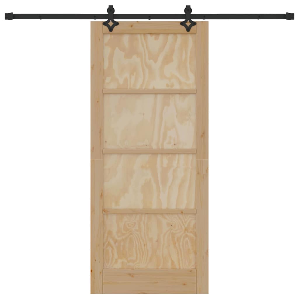Schiebetür-Set Sonstiges ORKDAL Natur und Schwarz 86 x 198,5 cm