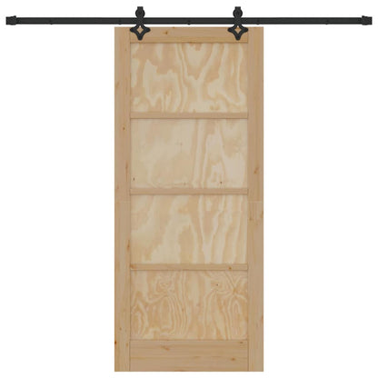 Schiebetür-Set Sonstiges ORKDAL Natur und Schwarz 86 x 198,5 cm