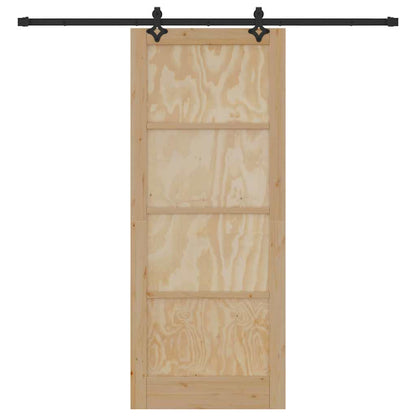 Schiebetür-Set Sonstiges ORKDAL Natur und Schwarz 86 x 211 cm