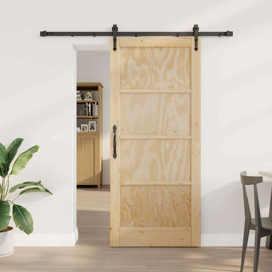 Schiebetür Sonstiges ORKDAL Natur und Schwarz 78 x 202 cm
