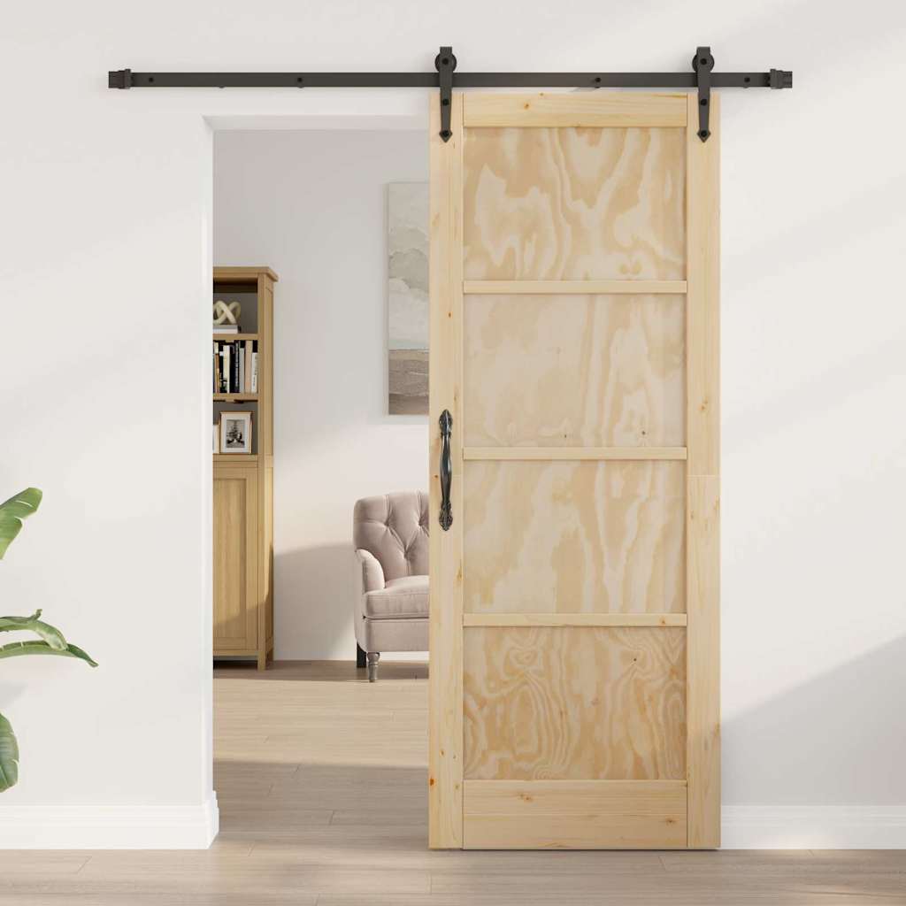 Schiebetür Sonstiges ORKDAL Natur und Schwarz 78 x 202 cm