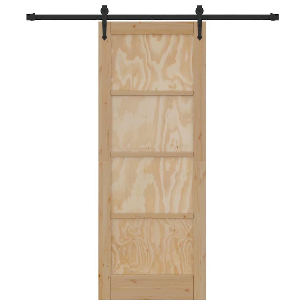Schiebetür Sonstiges ORKDAL Natur und Schwarz 78 x 202 cm