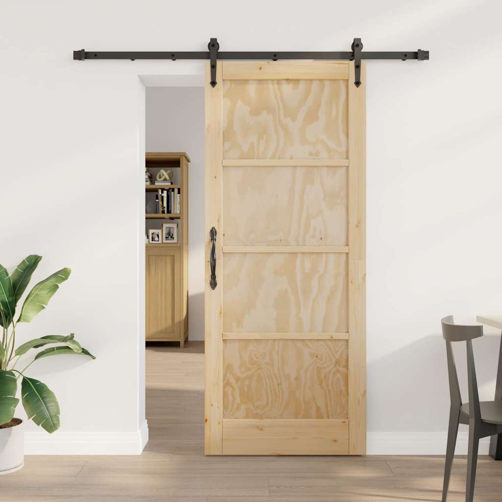 Schiebetür Sonstiges ORKDAL Natur und Schwarz 83 x 202 cm