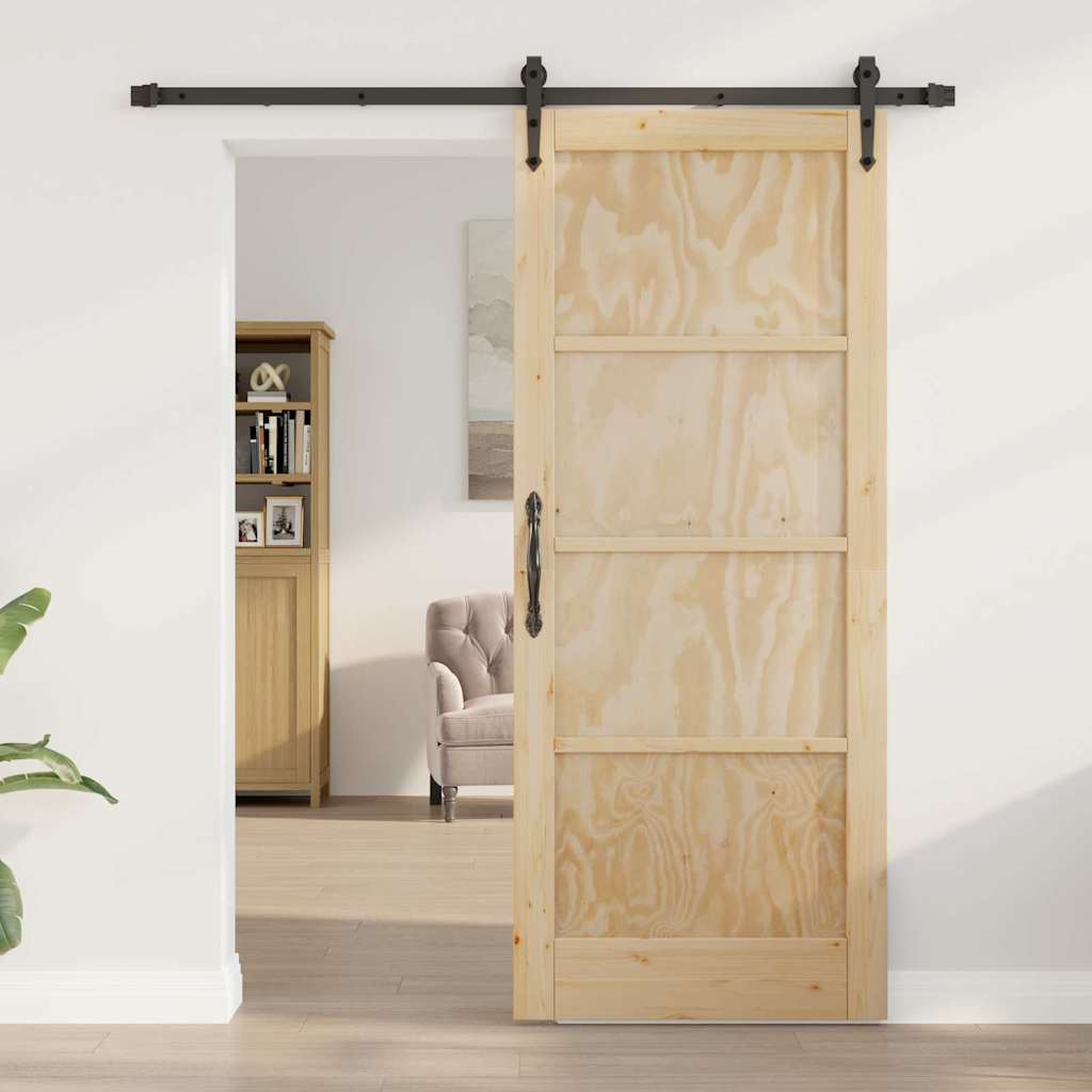 Schiebetür Sonstiges ORKDAL Natur und Schwarz 83 x 202 cm