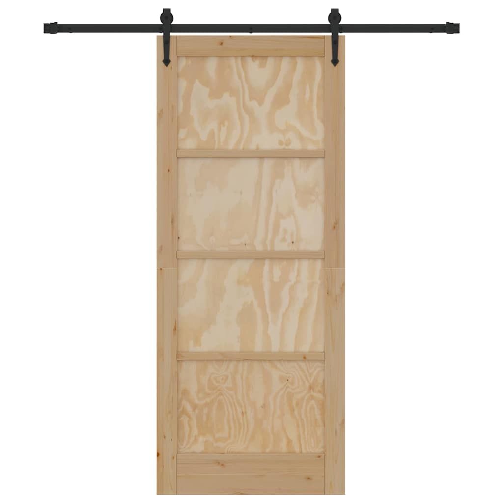 Schiebetür Sonstiges ORKDAL Natur und Schwarz 83 x 202 cm