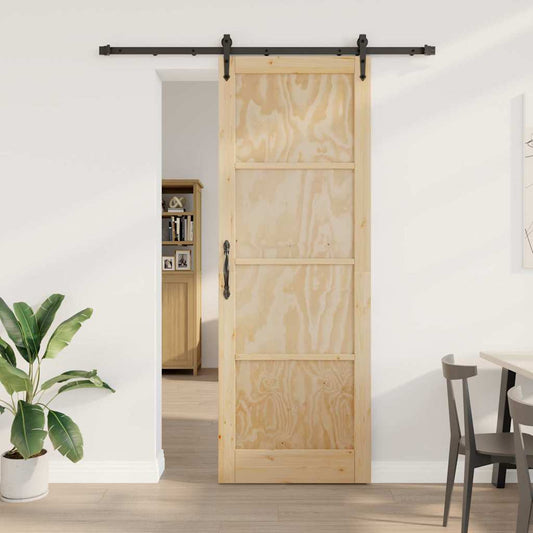 Schiebetür Sonstiges ORKDAL Natur und Schwarz 83 x 232 cm