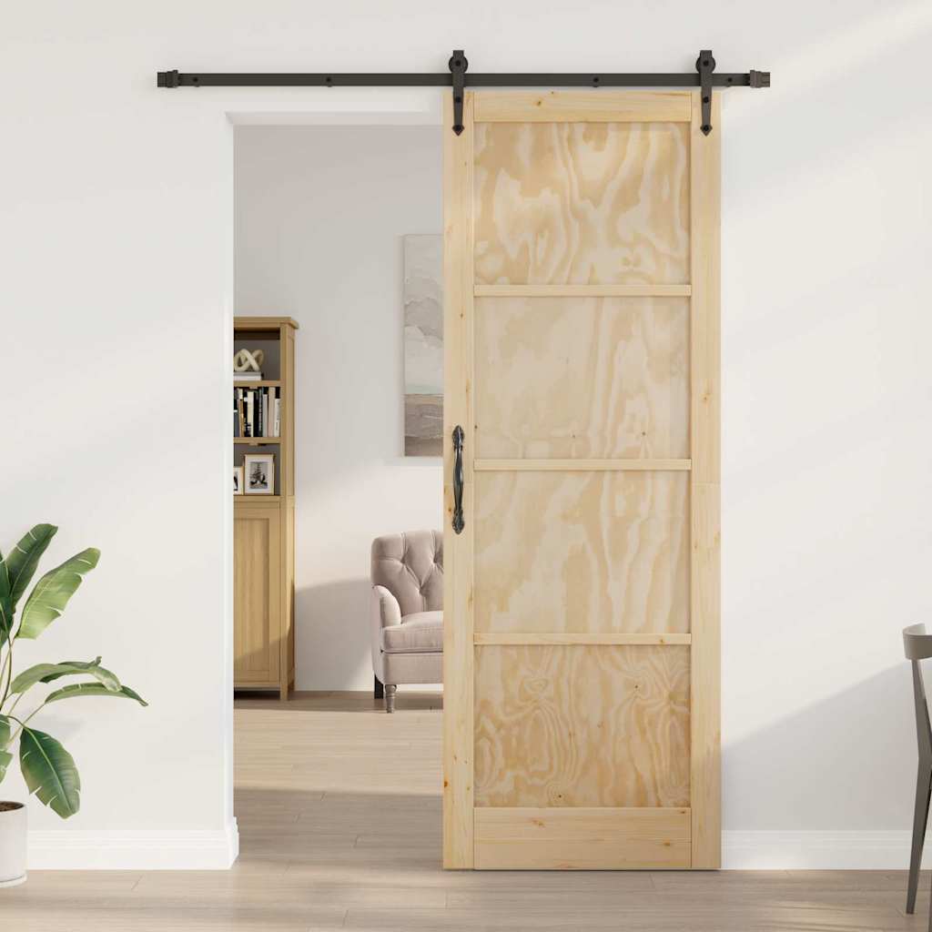 Schiebetür Sonstiges ORKDAL Natur und Schwarz 83 x 232 cm