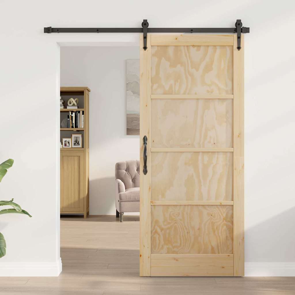Schiebetür Sonstiges ORKDAL Natur und Schwarz 86 x 211 cm
