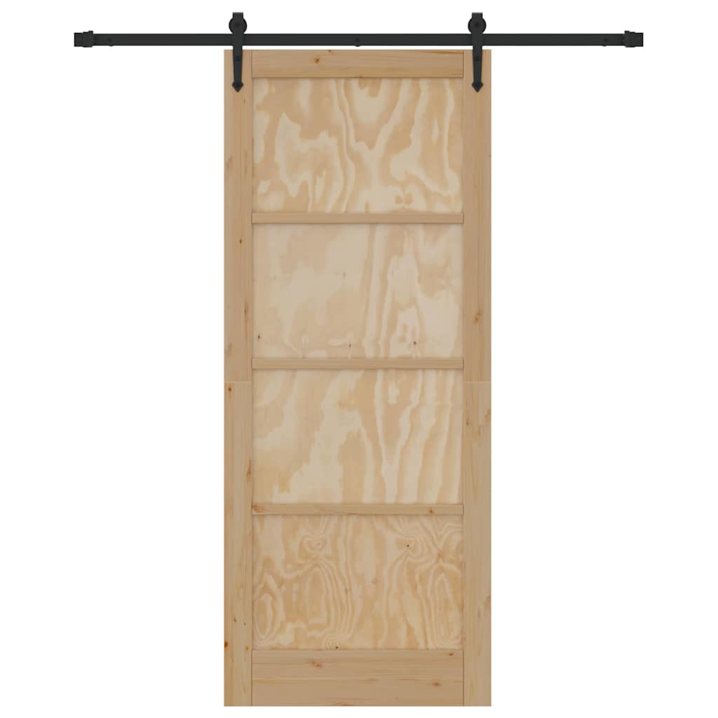 Schiebetür Sonstiges ORKDAL Natur und Schwarz 86 x 211 cm