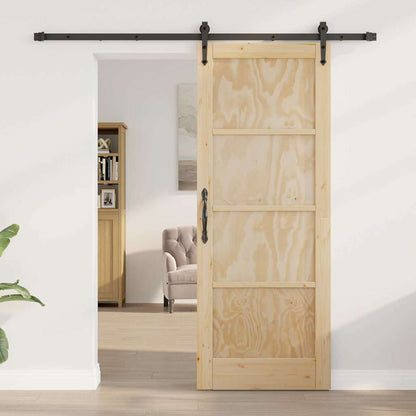 Schiebetür Sonstiges ORKDAL Natur und Schwarz 78 x 202 cm