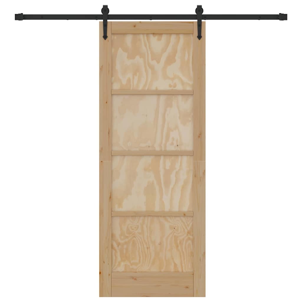 Schiebetür Sonstiges ORKDAL Natur und Schwarz 78 x 202 cm