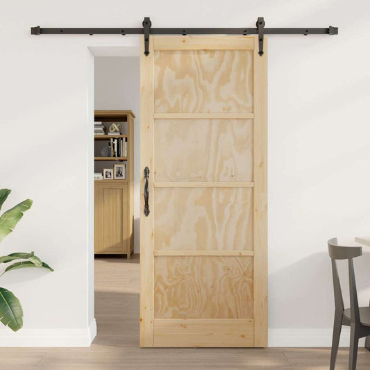 Schiebetür Sonstiges ORKDAL Natur und Schwarz 83 x 202 cm