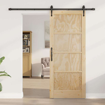 Schiebetür Sonstiges ORKDAL Natur und Schwarz 83 x 202 cm