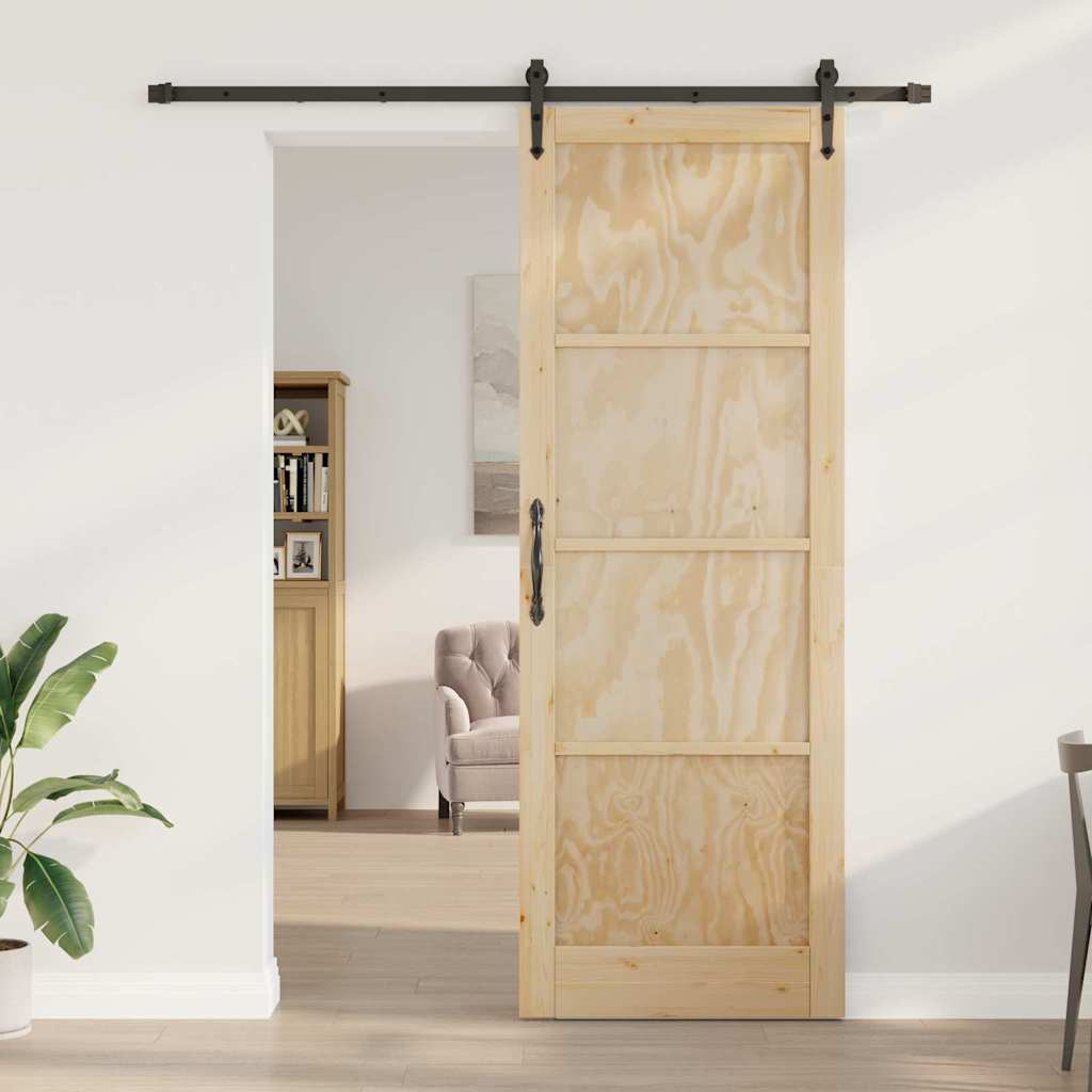 Schiebetür Sonstiges ORKDAL Natur und Schwarz 83 x 232 cm
