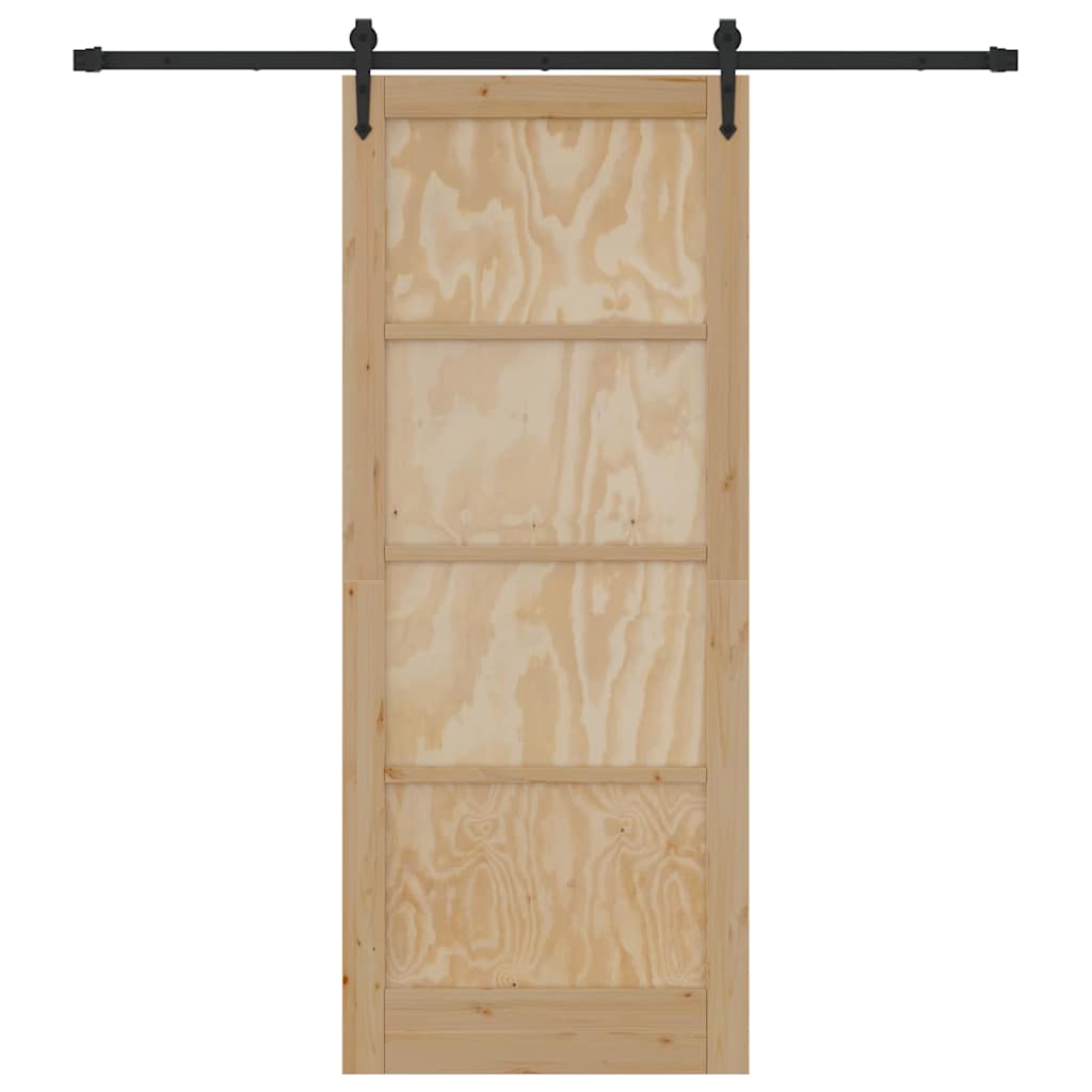 Schiebetür Sonstiges ORKDAL Natur und Schwarz 86 x 211 cm