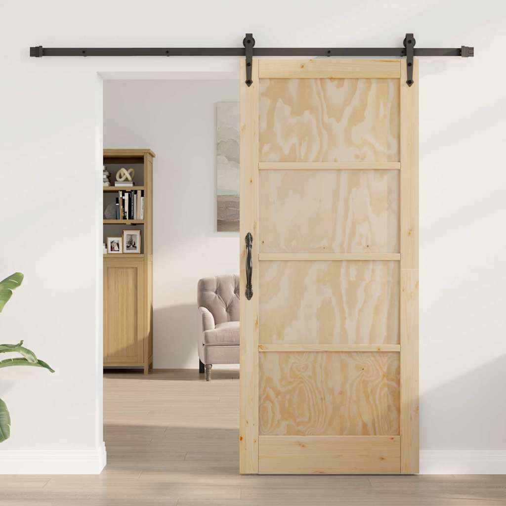 Schiebetür ORKDAL Braun 86 x 198,5 cm Massivholz Kiefer
