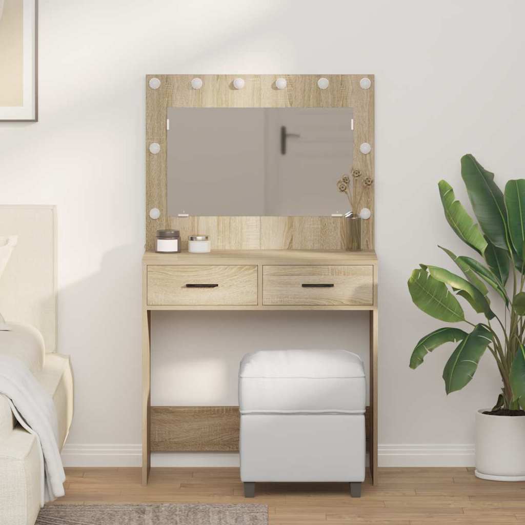 Schminktisch Sonoma Eiche 78,5 x 41 x 135 cm Holzwerkstoff