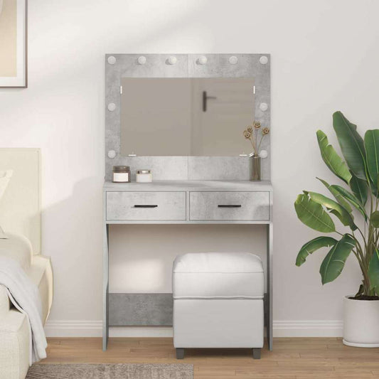 Schminktisch Betongrau 78,5 x 41 x 135 cm Holzwerkstoff